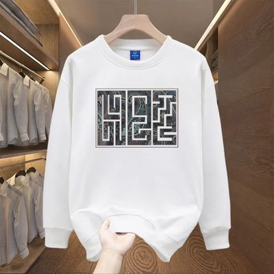 潮男网红同款修身长袖休闲纯棉字母印花百搭卫衣秋冬圆领时尚上衣