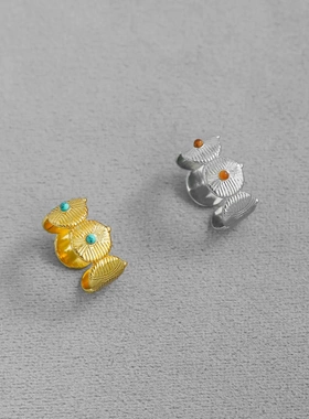 WEN*家部落图腾金币戒指 小众设计感复古简约气质绿松石开口戒指