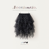 女童甜美亮片网纱半身裙儿童中长款 蛋糕裙宝宝裙子公主裙春秋冬季