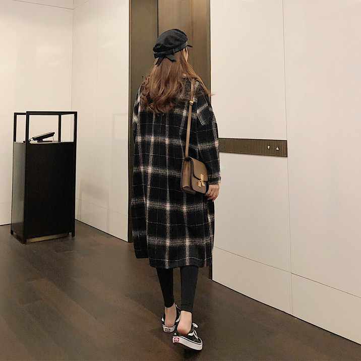 2024 MATERNITY SPRING AND AUTUMN WEAR PILE THICKENED MID LENGTH PLAID SHIRT WOMENS LONG SLEEVE NEW LOOSE SHIRT JACKET