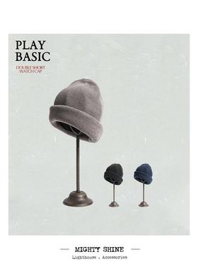 Mighty shine 秋冬轻量无压迫感 温暖百搭舒适针织帽 冷帽 213004