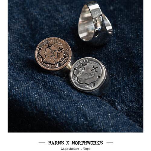 BARNS X NORTHWORKS 季节限定 科特柯本 Drunk Smile 手工银戒指