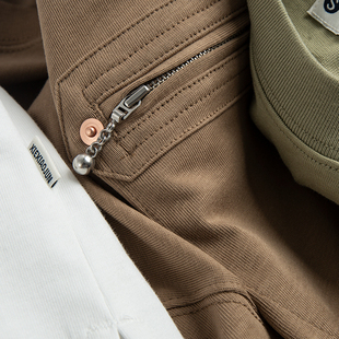 X20 拉链口袋素色T恤宽松款 新疆长绒棉 XIEXIAOJUN