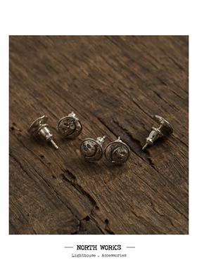 笑脸情侣耳钉补货到 NorthWorks授权代理日本匠人古银币改制 P001