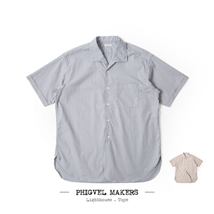 Phigvel Makers 日制夏季经典法式开领短袖衬衫 鼎级面料宽松裁剪