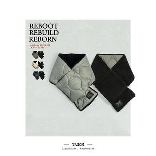 TAION 小巧体积 御寒造型羽绒羊羔绒 双面围巾 男女款 201ALSML-1