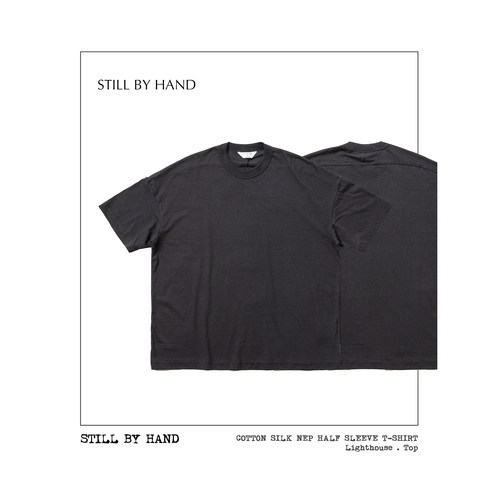 STILL BY HAND 棉丝结粒纱短袖 垂感天竺针织 松弛小众设计感 T恤