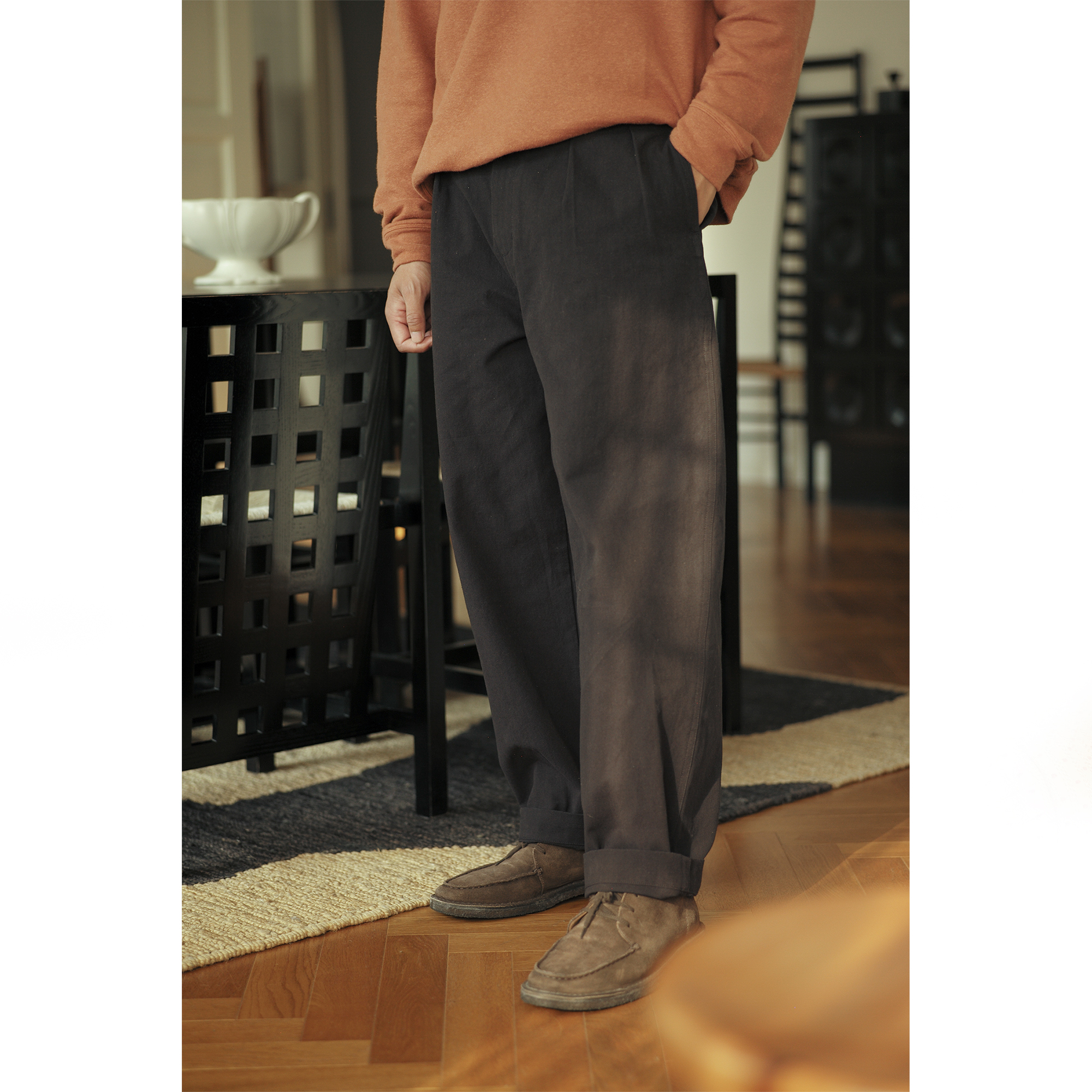 VALLEE 法式全棉制复古宽松长裤 法军50年代 M52休闲裤 VE089