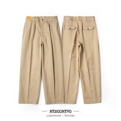 宽舒阔腿双褶裤REMOCREVO