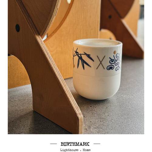 岁寒三友 厚唇杯240ml 青花瓷 咖啡杯 茶杯 送礼自用 痣birthmark