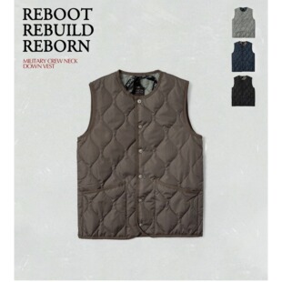 TAION冬日热血单品 男女军旅风绗缝羽绒背心 开衩设计 保暖马甲