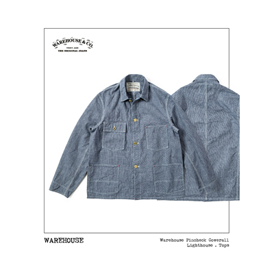 WAREHOUSE 细格纹四袋工装外套 战前赤耳布 30年代大灯扣复刻神作