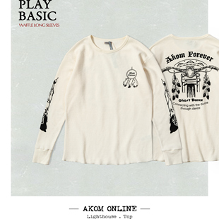 Online 休闲宽松华夫格印花长袖 25FW DANCE GHOST AKOM