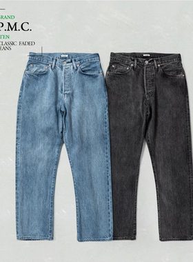 穿搭高阶之选PHIGVEL经典水洗牛仔裤 12oz白耳丹宁 直筒常青款