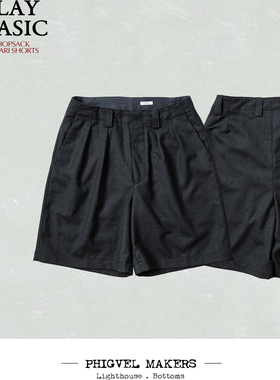 PHIGVEL MAKERS Hopsack 羊毛猎装短裤 透气军事风 复古工装男夏