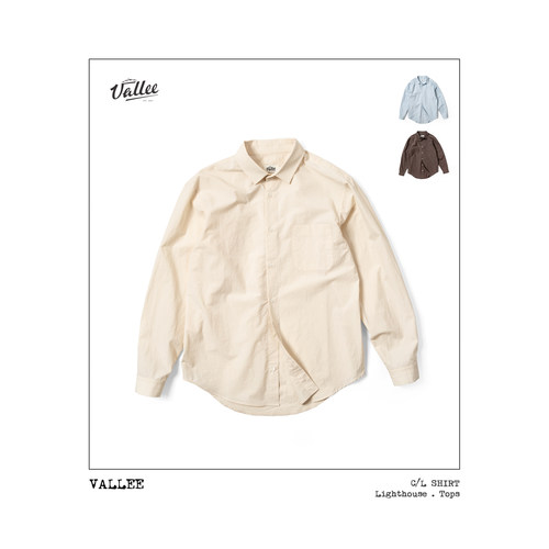 VALLEE 棉麻混纺法式基础百搭轻薄长袖衬衫 三色入 VE096