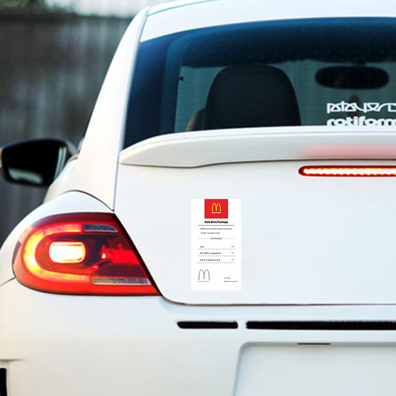 汽车车贴创意搞笑人物反光车贴M标麦当劳英字清单创意车身遮痕