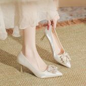 小个子小码 跟礼服 单鞋 女鞋 313233A159主细宴会伴娘水钻方扣大码