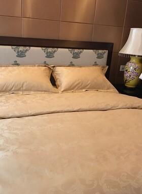 驼色60支高密度纯棉吸水四件套