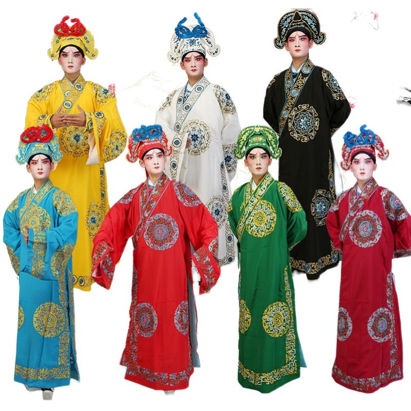 京剧戏曲团花武生道袍京剧大武生开敞褶子衣服花脸武将军团花道袍