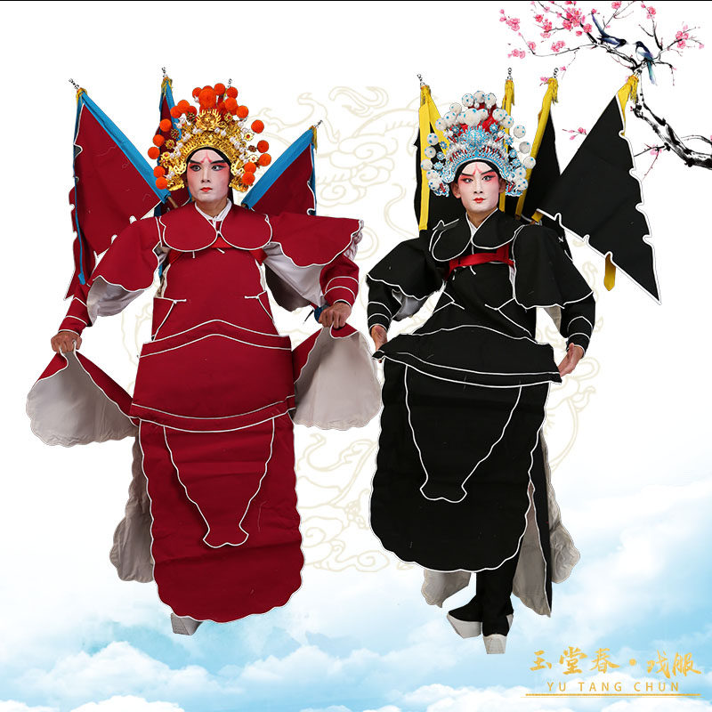 戏曲服装练功男大靠武生将军练功靠戏剧练习专用帆布男靠练功戏服