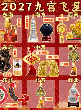 2027年九宫飞星化五黄二黑吉祥物