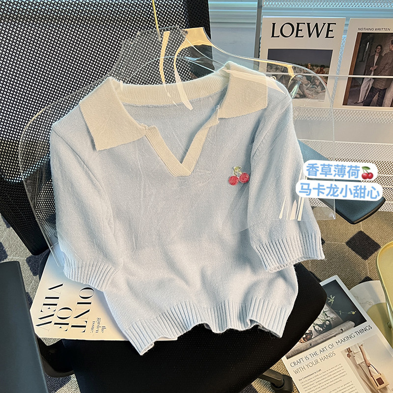 FOREIGN TRADE PRODUCES BIG BRANDS TO PICK UP LEAKS SMALL FRAGRANCE POLO NECK KNITWEAR WOMENS 2024 NEW FRENCH CHIC CROPPED TOPS