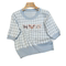 CLEARANCE PICK-UP COUNTER WITHDRAWAL WOMENS CHECKERBOARD SHORT-SLEEVED KNITWEAR DESIGN SENSE NICHE CHIC CROP TOP SUMMER