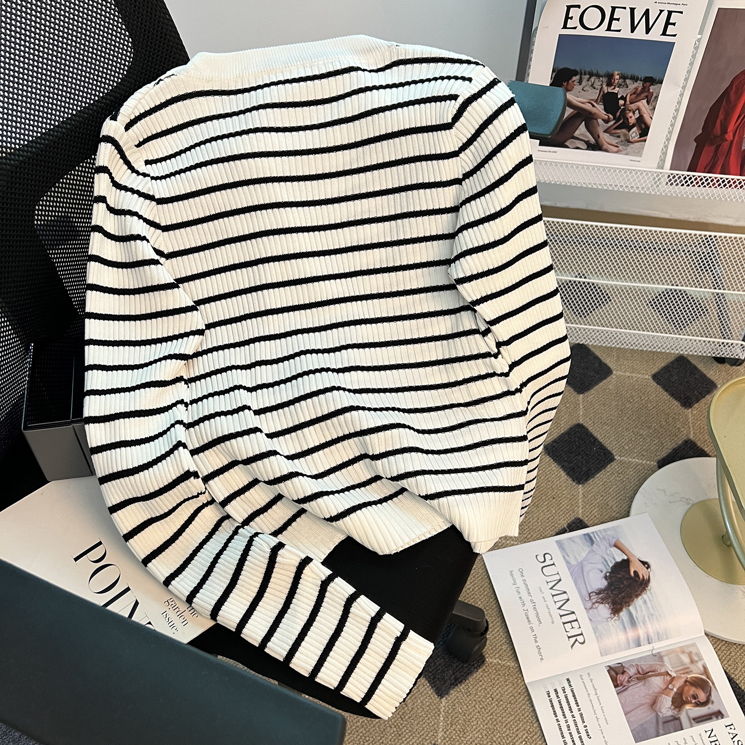 CLEARANCE PICKS UP BIG BRAND FAKE TWO OFF-THE-SHOULDER KNITWEAR WOMENS LONG-SLEEVED TOPS A SENSE OF DESIGN NICHE CHIC BASE SWEATERS