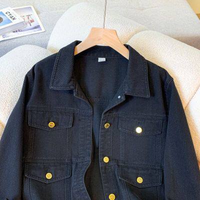 CLEARANCE PICKS UP BIG BRAND AMERICAN VINTAGE LAPEL DENIM JACKET WOMENS SPRING AND AUTUMN DESIGN SENSE NICHE CROPPED JACKET TOP