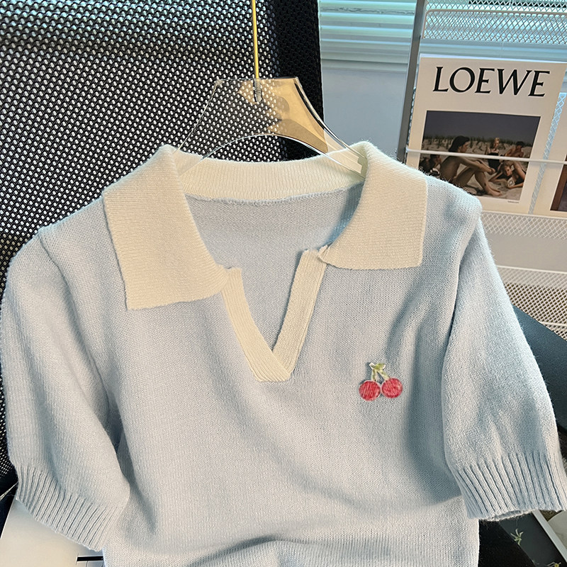 FOREIGN TRADE PRODUCES BIG BRANDS TO PICK UP LEAKS SMALL FRAGRANCE POLO NECK KNITWEAR WOMENS 2024 NEW FRENCH CHIC CROPPED TOPS