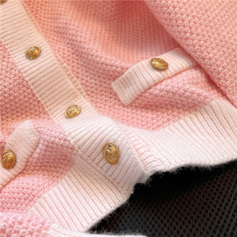 AUTUMN AND WINTER 2024 NEW CHIC LAZY PINK KNITTED CARDIGAN WOMENS DESIGN SENSE SOFT GLUTINOUS SWEATER JACKET
