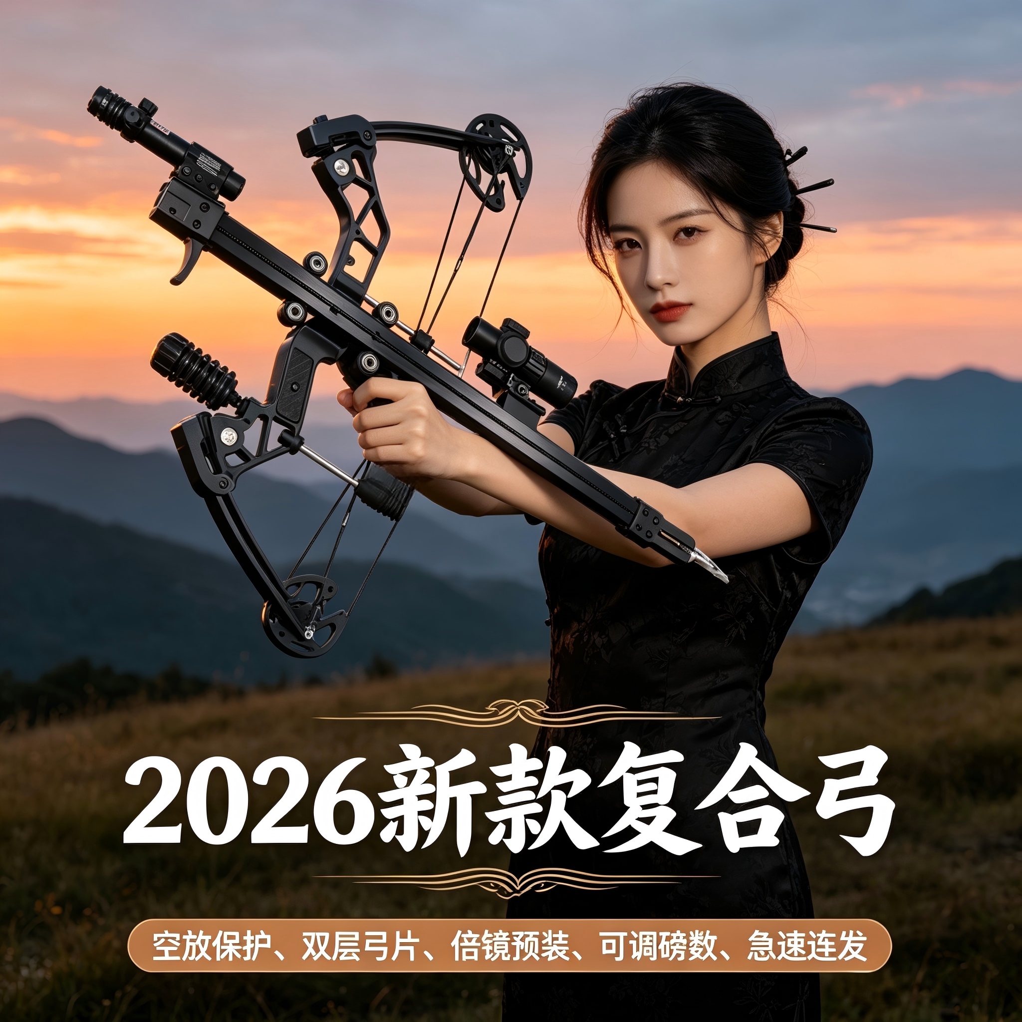 三用40连发激光瞄准反曲复合弓