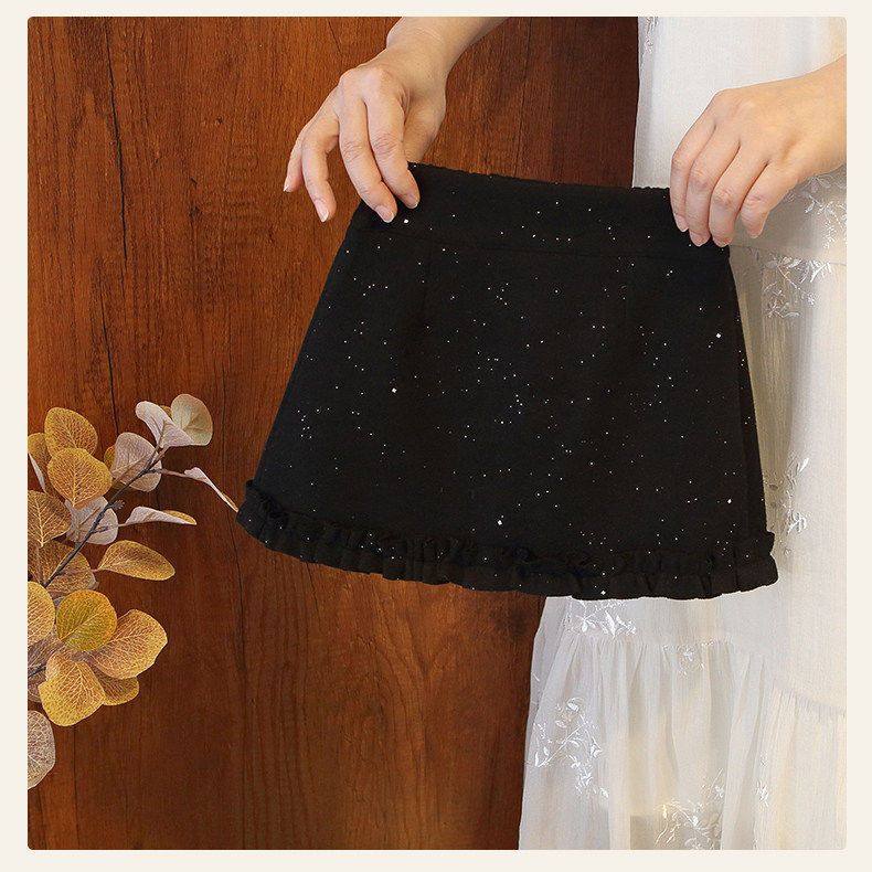 童装女毛呢秋冬单款半身裙腰A字短裙花边百搭防走光荷叶裙裙,童装/婴儿装/亲子装,半身裙,淘宝优惠券,粉丝福利购,淘宝优惠卷