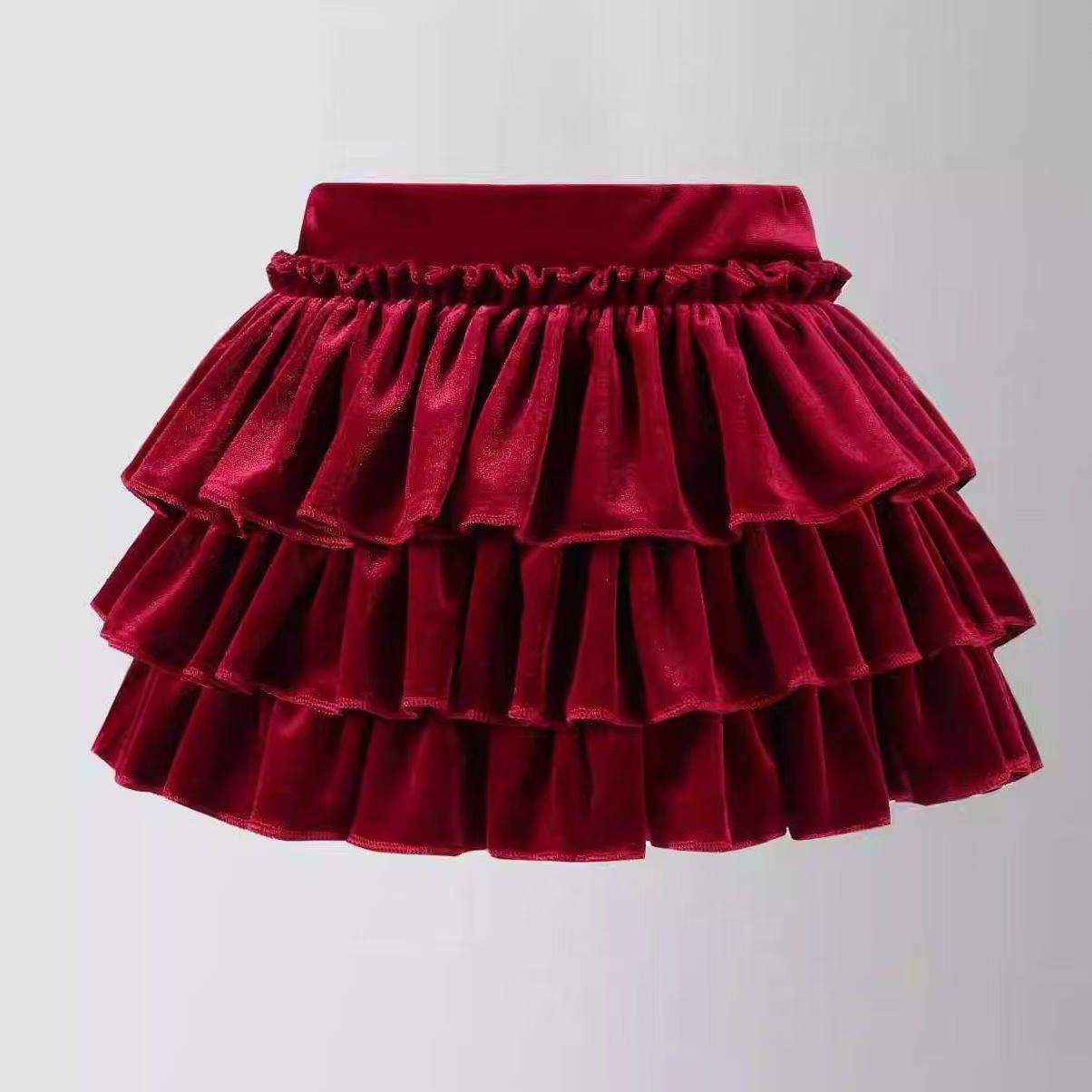 女童黑色金丝绒百褶半身裙秋冬法式双层蛋糕蓬蓬短裙a字伞裙,童装/婴儿装/亲子装,半身裙,淘宝优惠券,粉丝福利购,淘宝优惠卷