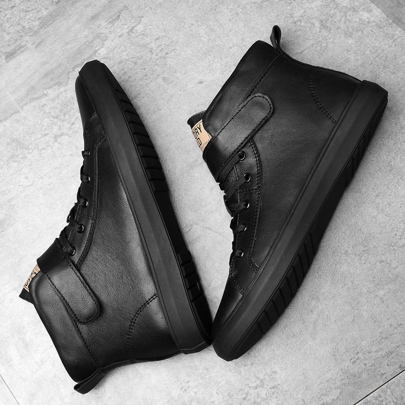 头层牛皮休闲鞋男秋冬季加入中帮男鞋真皮加绒保暖棉鞋高帮潮鞋子,流行男鞋,高帮鞋,淘宝优惠券,粉丝福利购,淘宝优惠卷