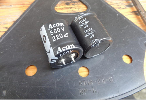 220UF 500V 中元 ACON 电源电容 SP 牛角 可代 450V220UF 30X35