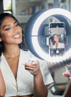 Sunrise折叠迷你环形灯充电补光美国Glamcor桌面便携主播柔光美颜