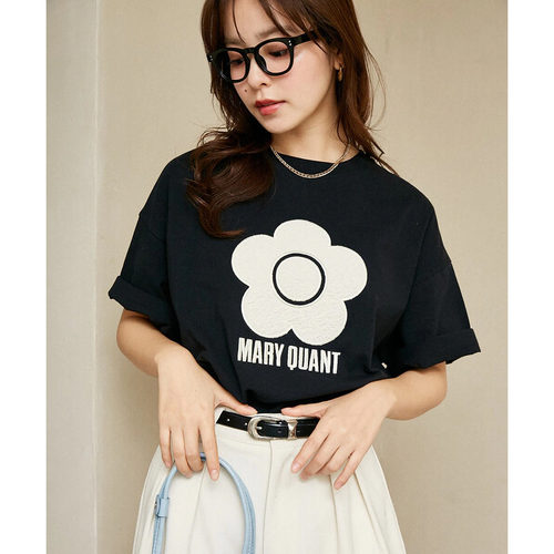 日本 MARY QUANT 花朵T恤雏菊个性上衣纯棉T