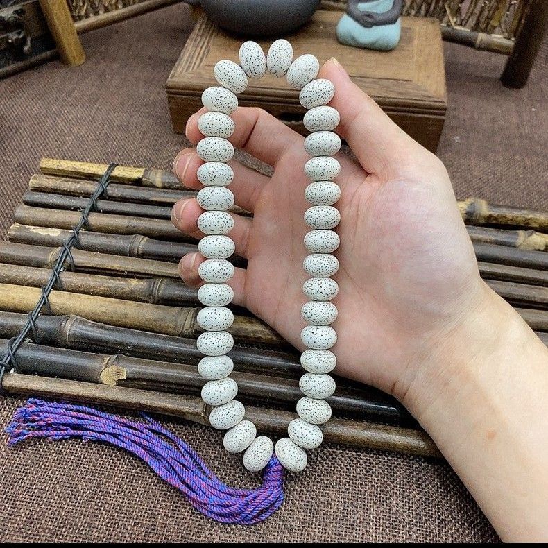 海南天然星月菩提子算盘珠苹果圆玄月佛珠大尺寸高油高密36颗手持