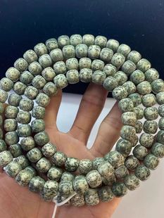 海南星月菩提籽108佛珠手串阴皮石玉料手链翡翠帝皇绿奶奶灰项链