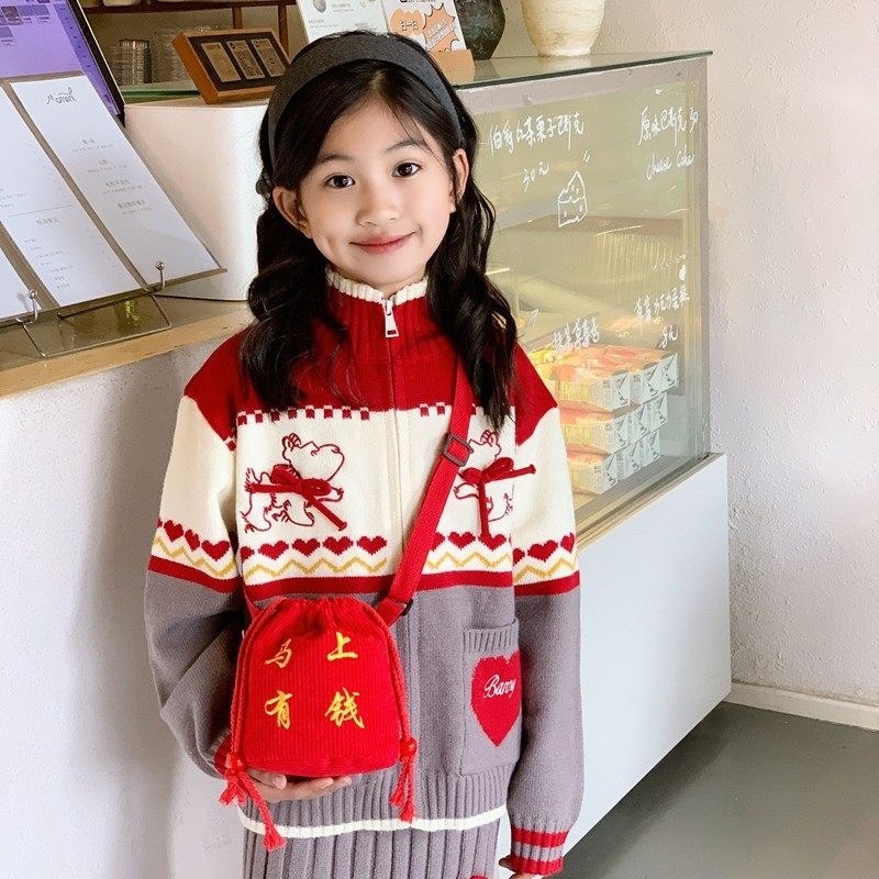 2026新年款小女孩抽绳福袋迷你斜跨配饰包女童红年压岁钱零钱包潮,玩具/童车/益智/积木/模型,斜挎包/拎包/腰包,淘宝优惠券,粉丝福利购,淘宝优惠卷