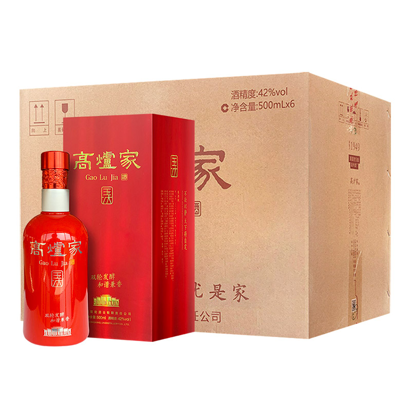 高炉家酒 42度抱朴酒和谐兼香型白酒500ml*6瓶装 整箱装