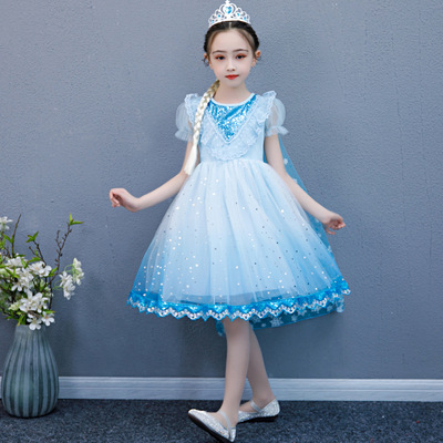 kids wedding gown girl princess dress Elsa Frozen tutu child