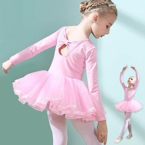 Girl Gymnastics Ballet Dress kids Long sleeve Dance Costume