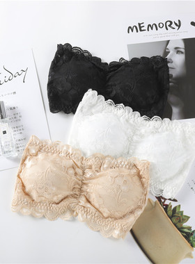 sexy summer women strapless bra lace top camisoles seamless