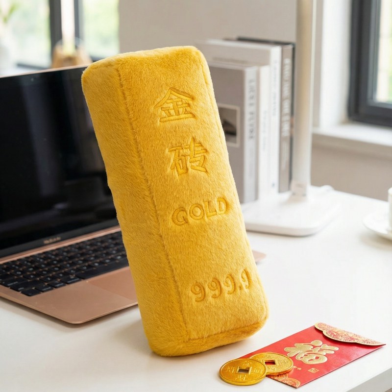创意金条造型毛绒抱枕金砖沙发靠垫办公室家居装饰床上抱睡枕头女,居家布艺,靠垫/抱枕,淘宝优惠券,粉丝福利购,淘宝优惠卷