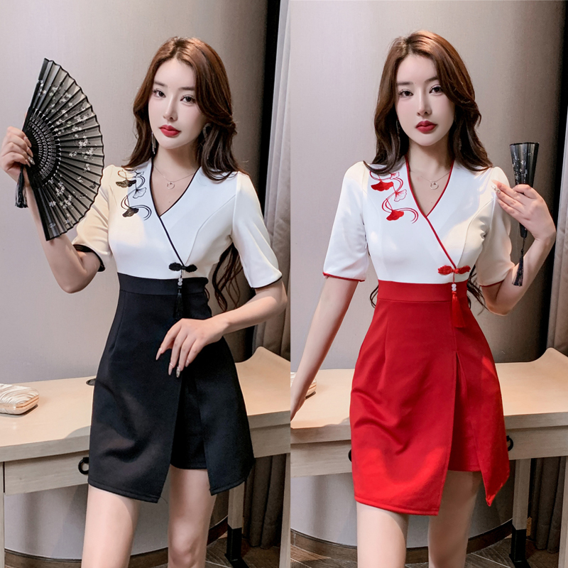 足疗女工作服女新款中袖高端养生馆桑拿美容院采耳足浴技师服套装