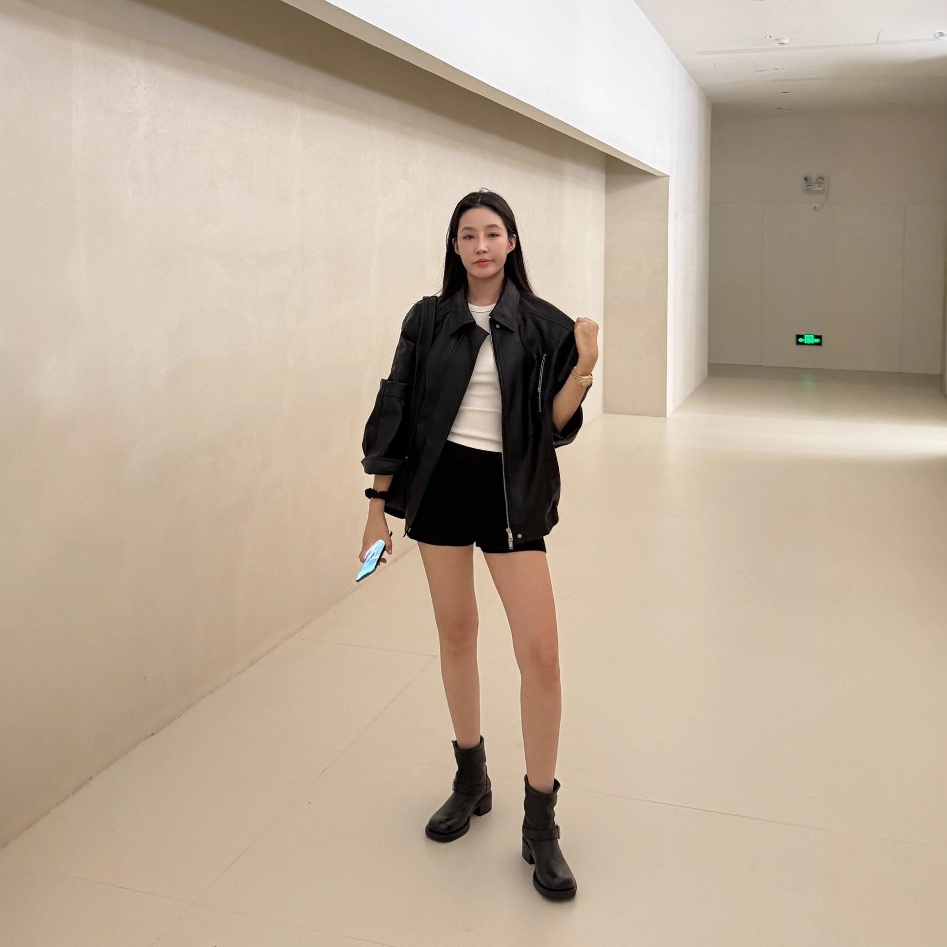 TTOO VOUIS秋季港风黑色皮衣外套2326美式复古街头机车皮夹克女