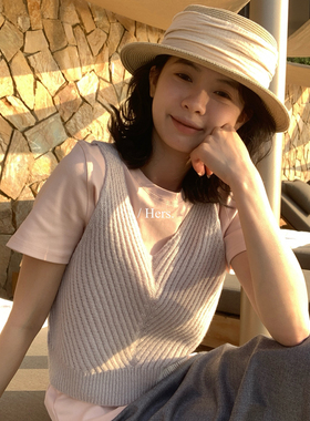 Hers-2026春上新韩系简约时尚休闲背心日常叠穿感毛织背心08122